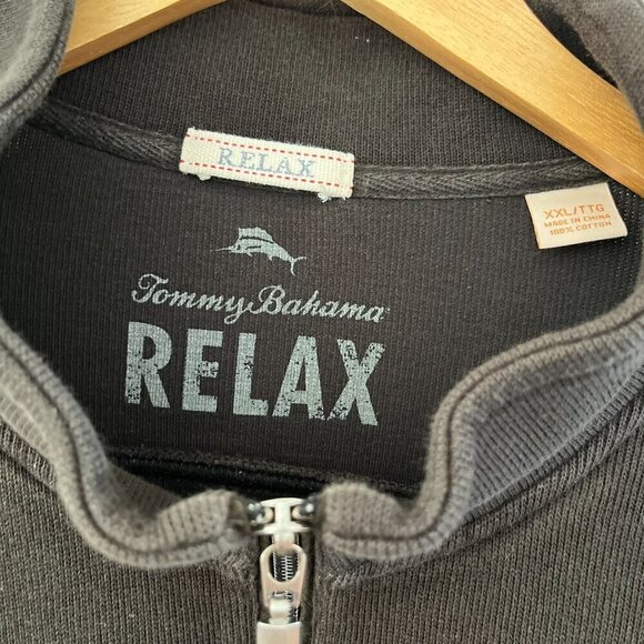 Tommy Bahama Men's Relax Black Half Zipper Spring Jacket Sz XXL - Picture 2 of 7
